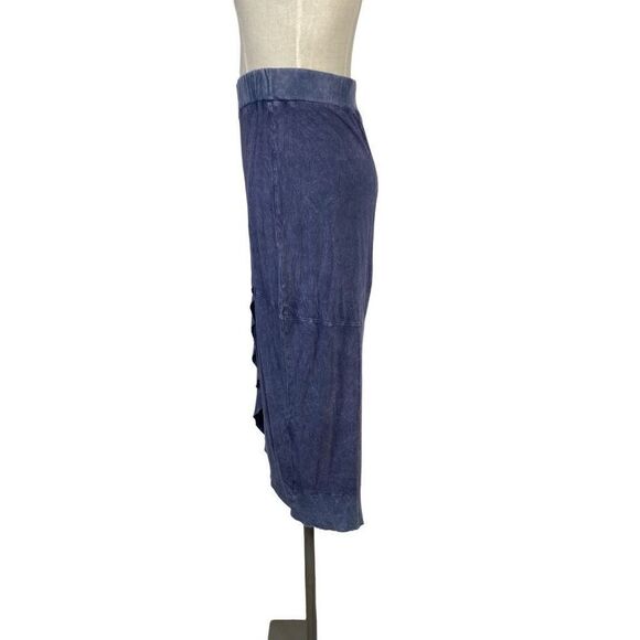 Chalet XS Chambray Blue Tulip Skirt Art To Wear Lagenlook Cottagecore Hemp Fts S - Picture 3 of 7